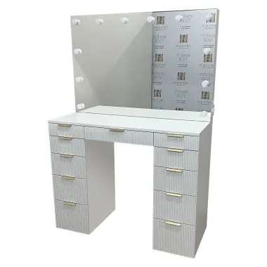 Stanowisko do wizażu MODERN 140 cm + szkło zabezpieczające (DOSTĘPNE OD RĘKI)